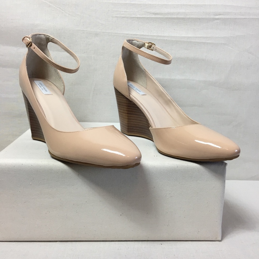Cole Haan Lacey Ankle Strap Wedge - Size 9.5 -Nude